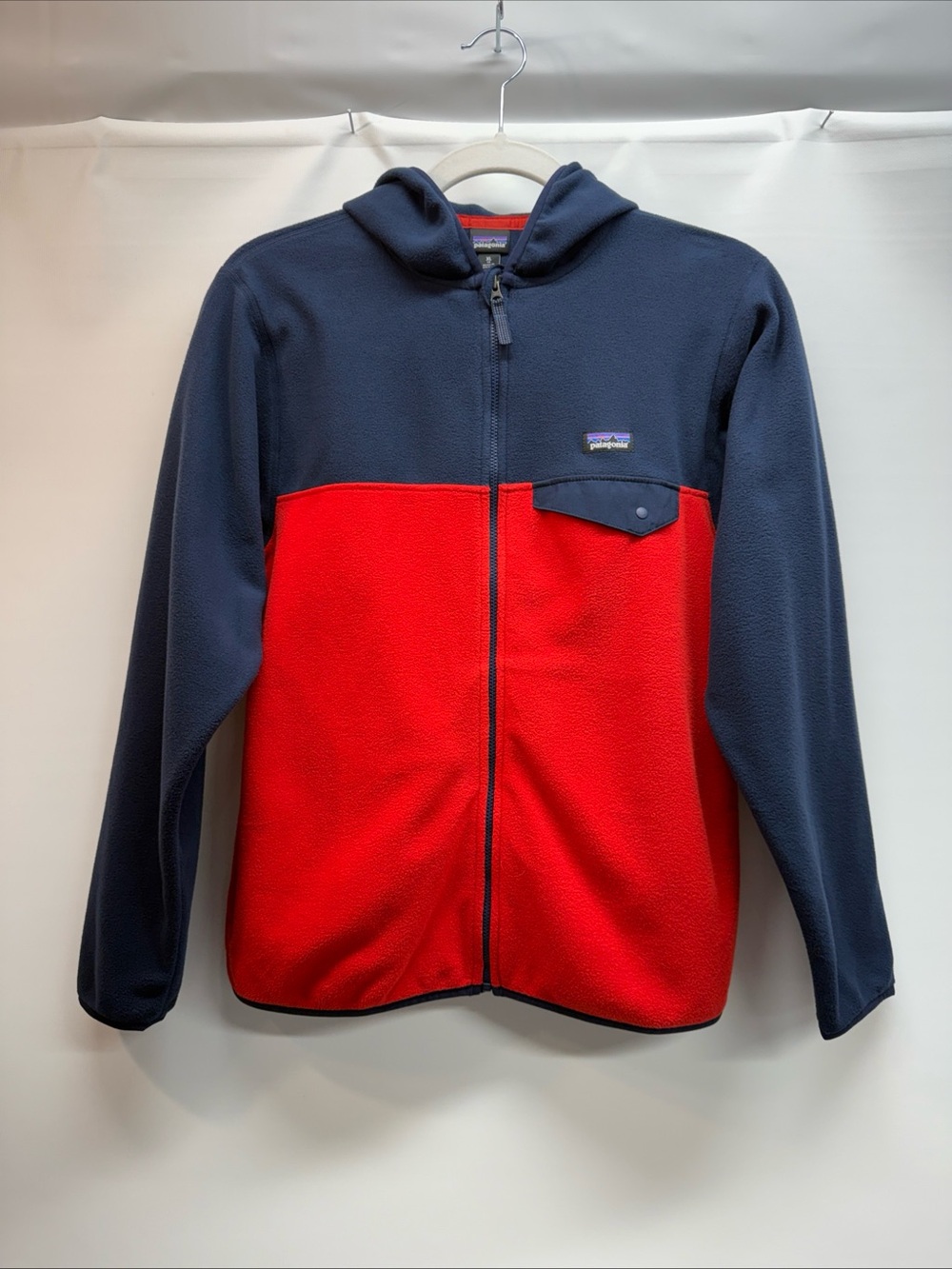 PATAGONIA Lightweight Synchilla Snap T Micro D Hoody Sz Xl (14) Navy Red Unisex